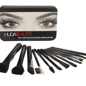 ست براش 12 عددی هدی بيوتى Huda beauty دارای قوطی فلزی